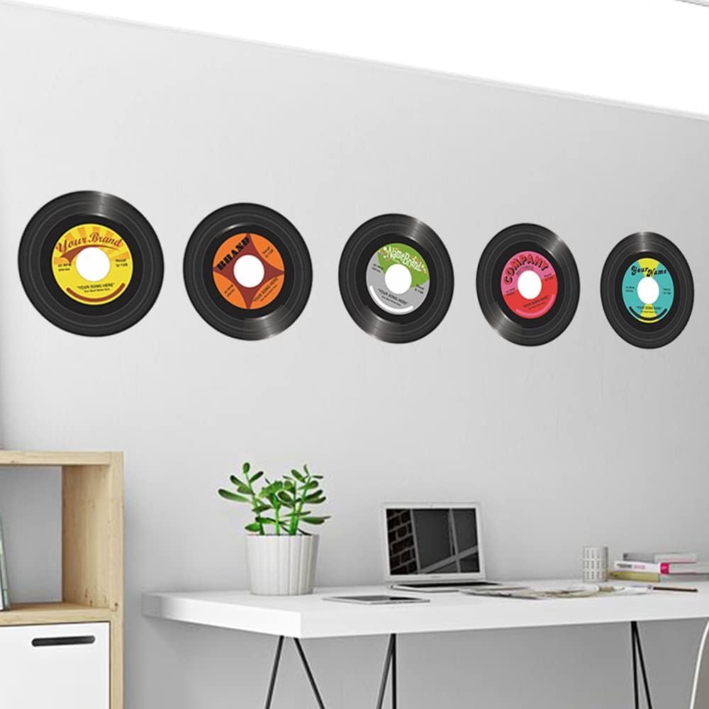 Wrtmyr 5 Pack Blank Vinyl Records Decor, 11'' Wall Collage Kit Aesthetic Pictures, Cd Album Cover Posters Bedroom Decor For Teen