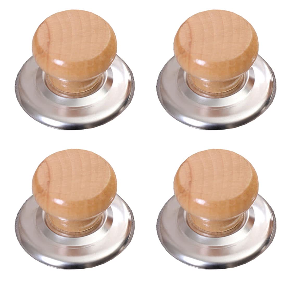 4Pcs Wooden Pot Lid Grip Knob Universal Kitchen Cookware Pot Lid Cover Replacement Knob Handle