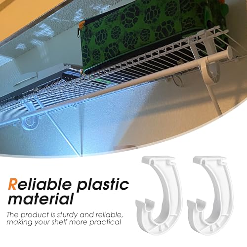 Moonoom 4Pcs Hanging Closet Rod Support,3/4 Closet Shelf Rod Holder,Sturdy J-Shaped Closet Brackets For Hanging Clothes,Cabinets