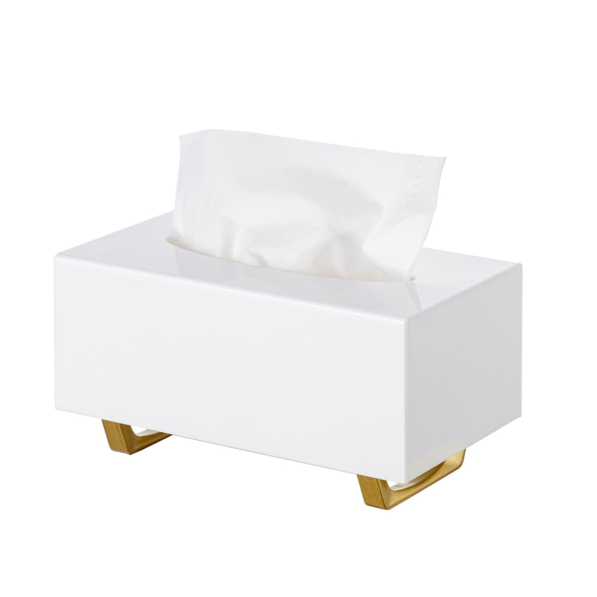 Hblife Tissue Box Cover Rectangle Acrylic Tissue Box Holder With Gold Plated Legs Napkin Dispenser Dryer Sheet Container For Bat