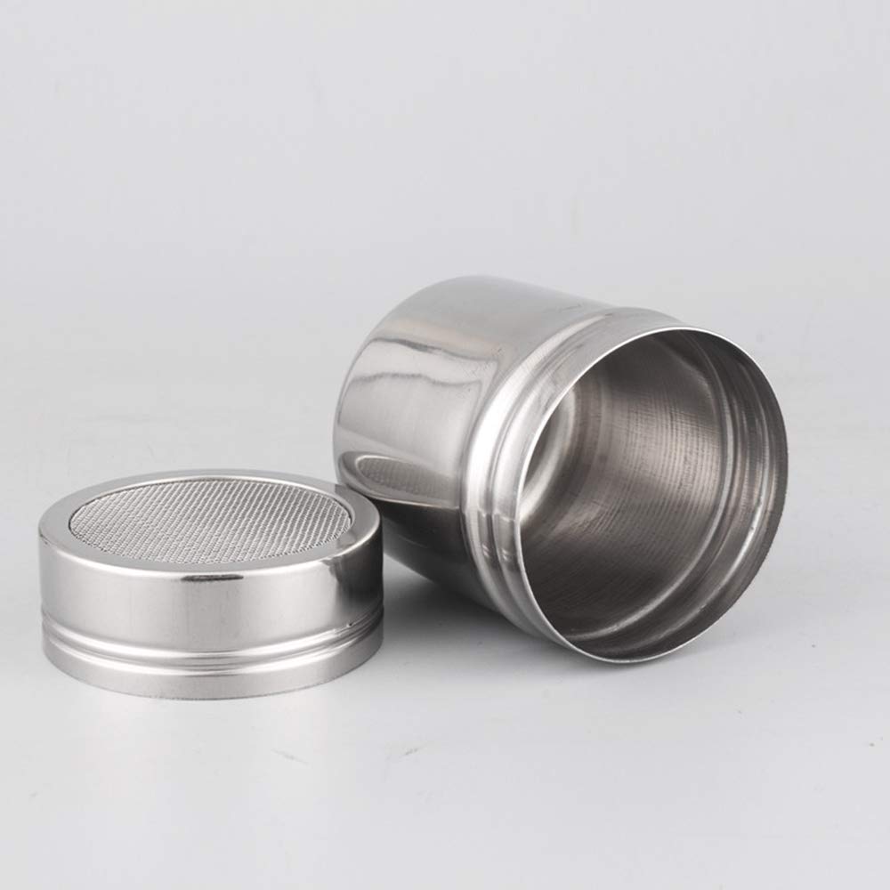 Set Of 3Pcs Powder Sugar Shaker With Lid,Stainless Steel Fine Mesh Shaker, For Sifter Cocoa,Cinnamon Powder,Icing Sugar,Chocolat