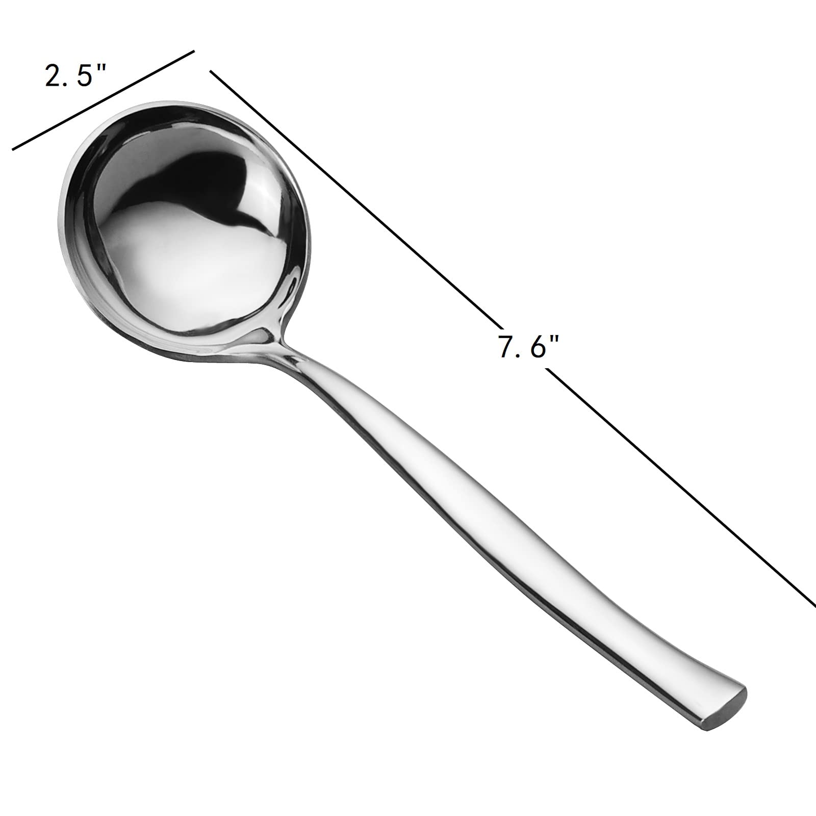 Yesdate 4-Piece Soup Ladle, Stainless Steel Gravy Soup Spoon