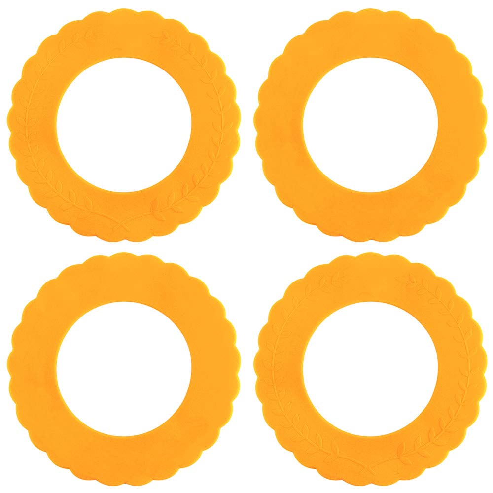 Webake Mini Silicone Pie Shield 4 Pack - BPA Free, Fits 5”-6” Rimmed Pie Dishes, Yellow, Model B07ZYY1ZJ8_CA NARF