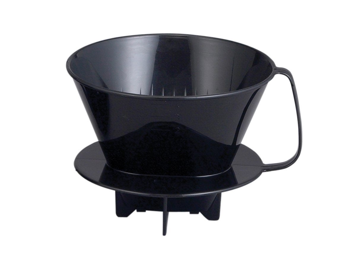 Fino Pour-Over Coffee Brewing Filter Cone, Number 4-Size, Black, Brews 8 To 12-Cups