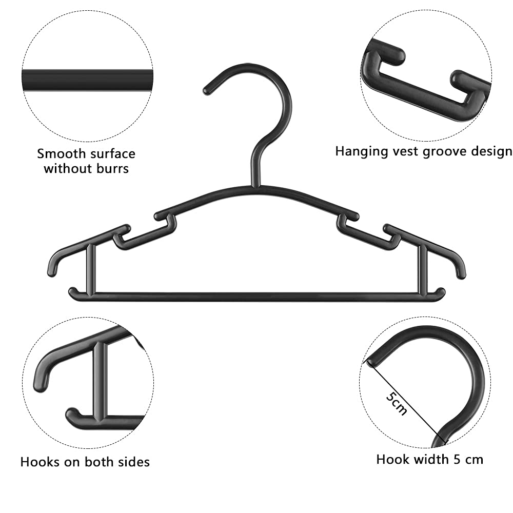 Goodtou Toddler Hangers Plastic Hangers For Toddler Clothes Baby Hangers 60 Pack Kids Children Hangers Black