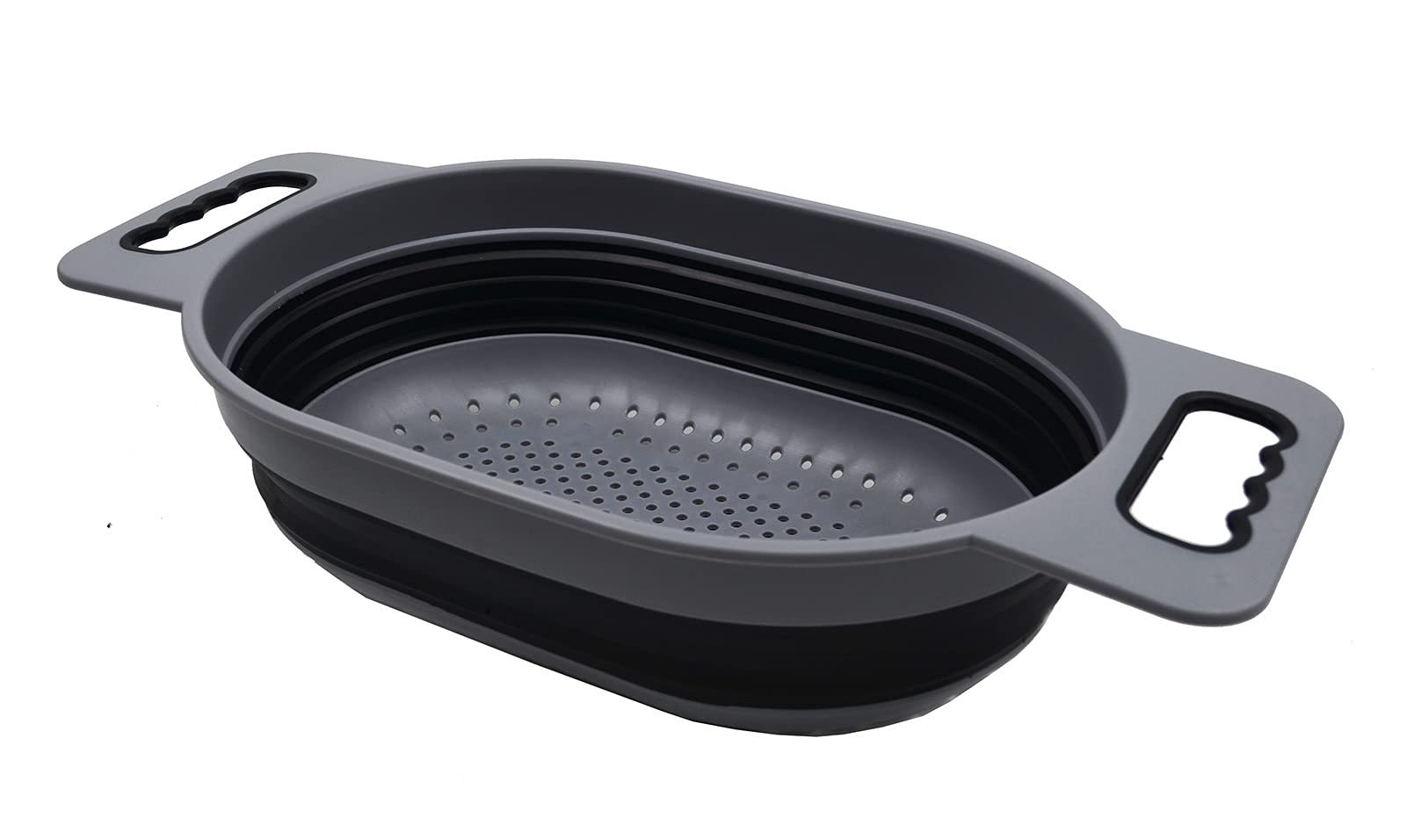 Sammart 5L (1.3 Gallon) Over The Sink Oval Colander (1, Dark Grey/Black)