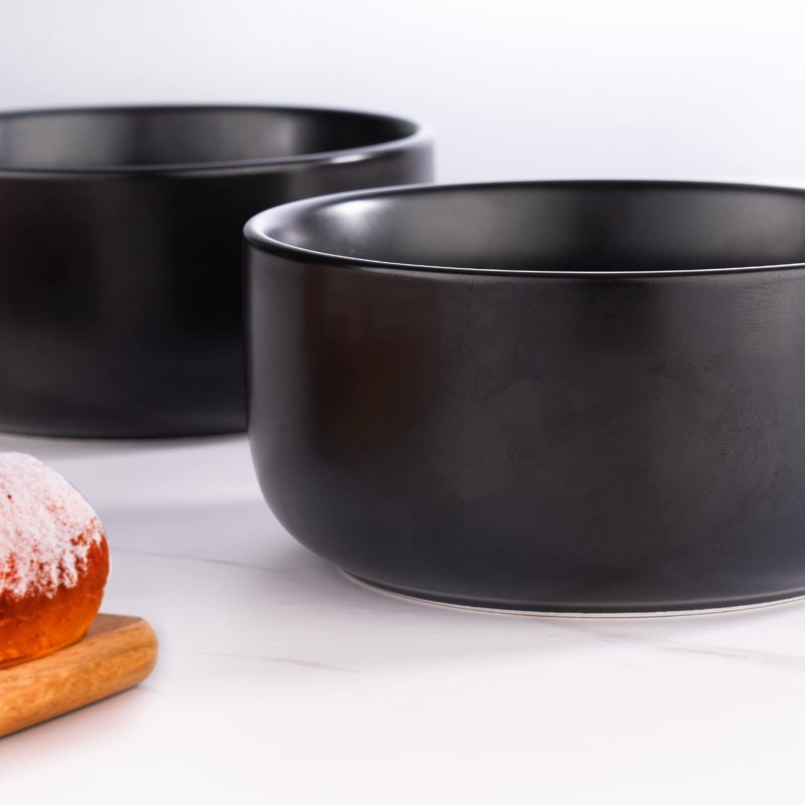 Aquiver 10 Ounces Ceramic Bowl Set - Porcelain Matte Small Bowls - Side Dishes For Desserts, Ice Cream, Snacks, Condiments, Souf