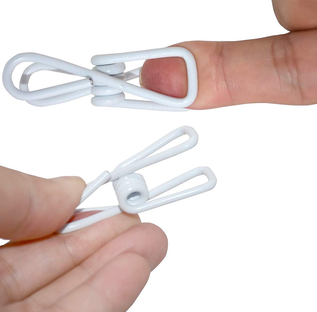 20 Pcs 2 Inch Black And White Chip Clips, Pvc Coating High Elasticity Strength Steel Clothes Pins, Food Clips And Bag Clips