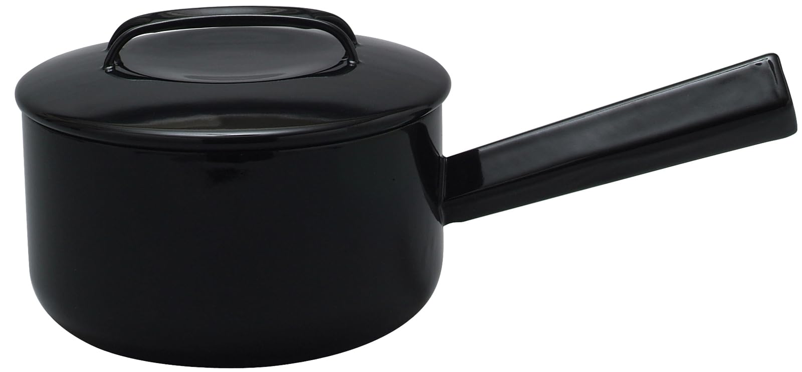 Nodahoro NOM17NBK Saucepan, 6.7 inches (17 cm), Enameled Gas Fire/Induction Compatible, Single Handled Pot, Made in Japan, Blac