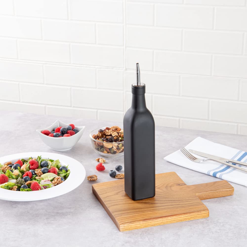 Restaurantware Rw Base 16.9 Ounce Olive Oil Dispenser 1 Kitchen Oil Dispenser Bottle - With Stainless Steel Pourer Non-Leaking B