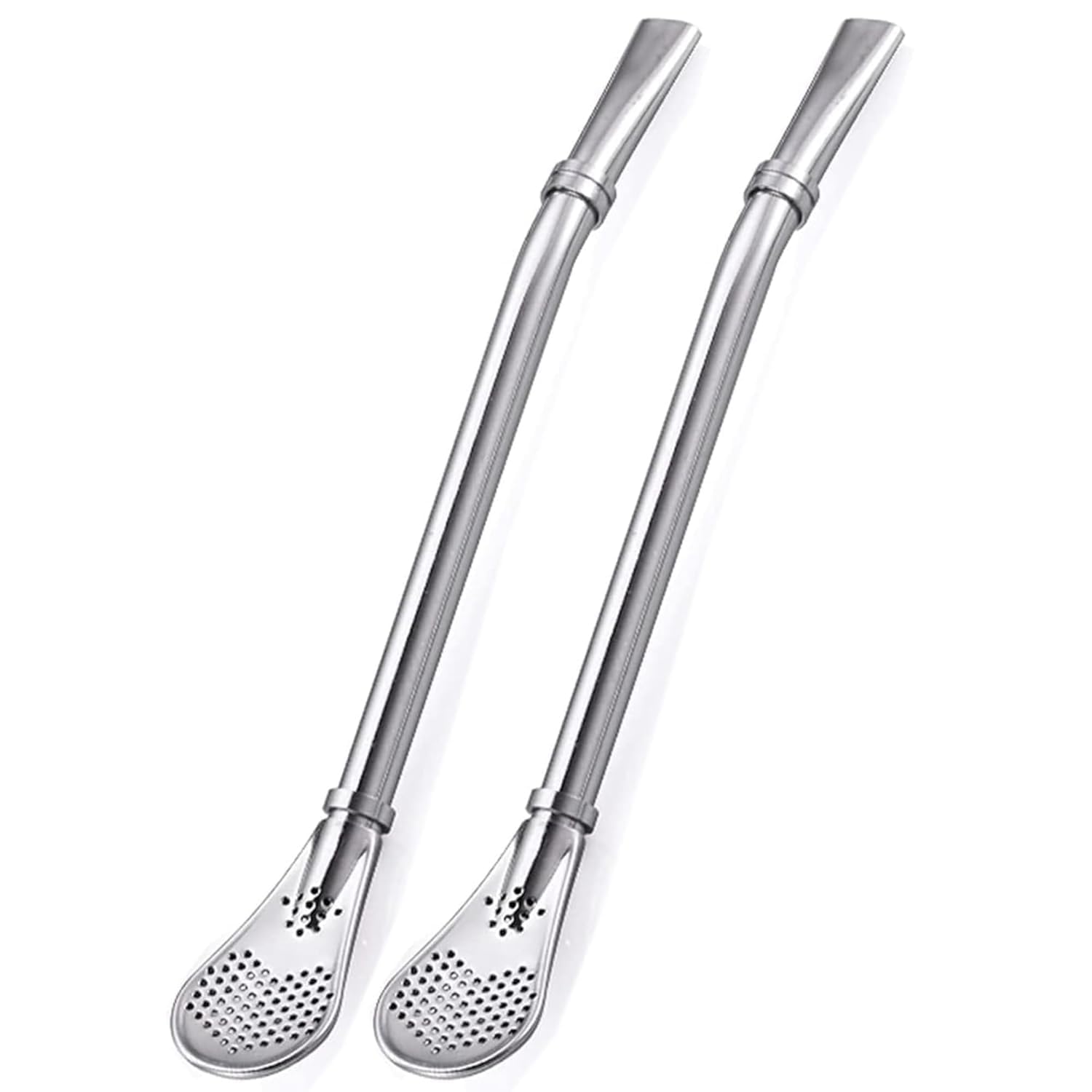 Tapuji 2In1 Filter Spoon Straw  Stainless Steel Straw For Loose Leaf Tea, Yerba Mate & Herbal Infusions (2 Pcs)
