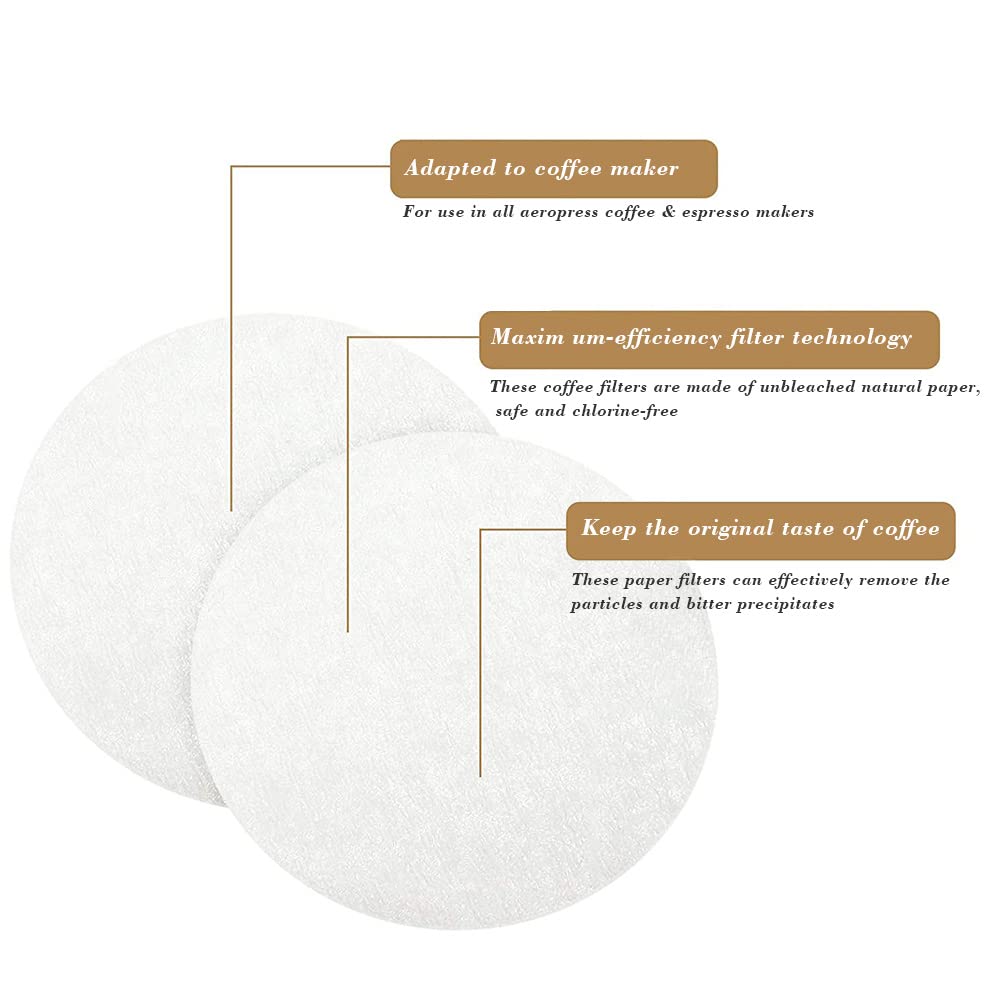 Coffee Filter Holder For Aeropress-Filters - Cafemasy Pack Of 371 Count Replacement Paper Filters With Black Aeropress Filter Ho
