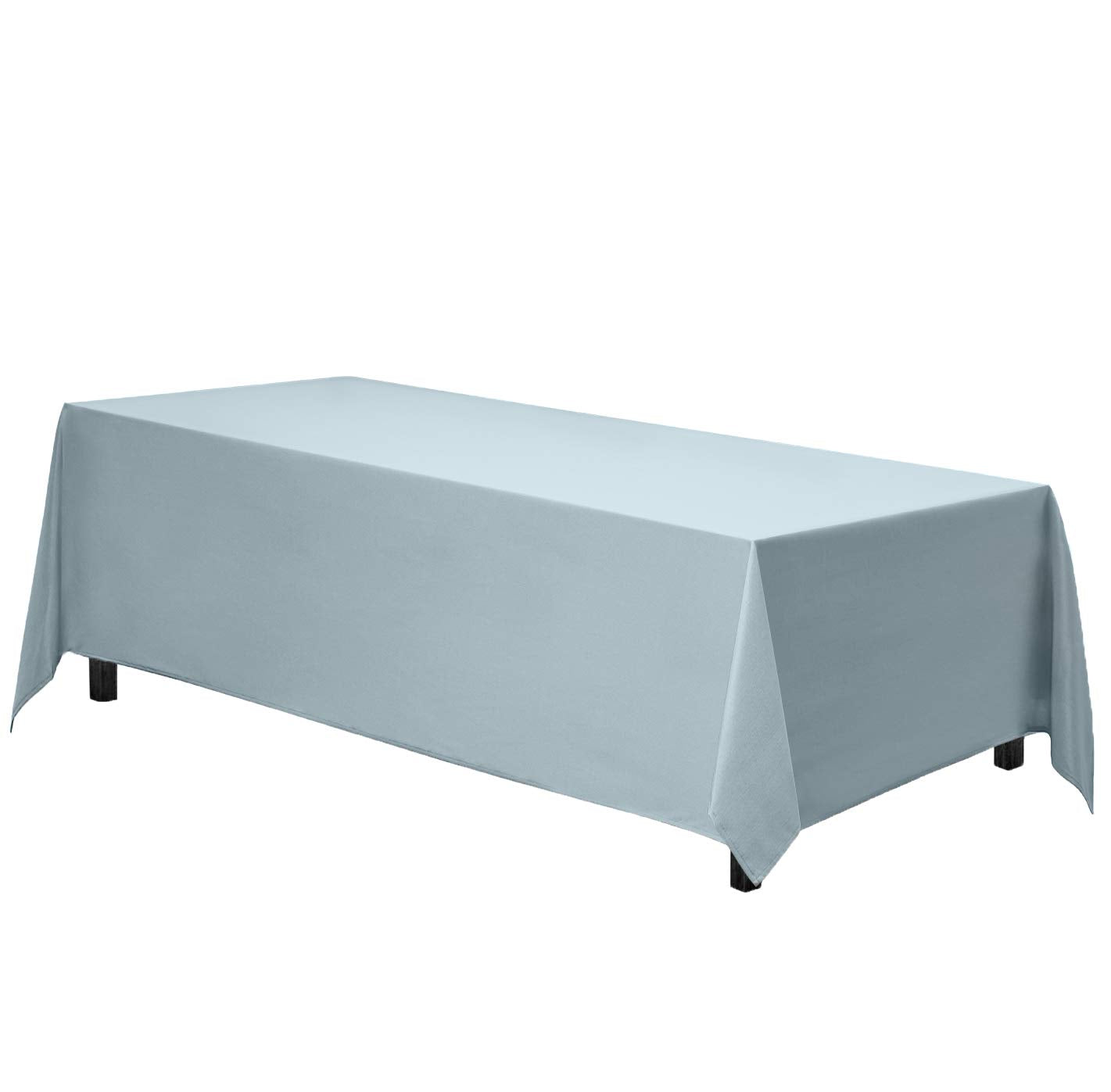 Gee Di Moda Rectangle Tablecloth - 90 x 156 Inch Baby Blue Table Cloth for 8 Foot Table with Floor-Length Drop - Heavy Duty Wash