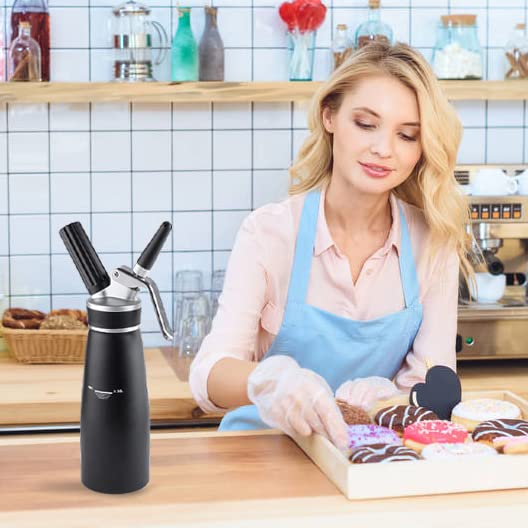 Sivaphe Professional Whipped Cream Dispenser Aluminum Grade Canister, Heavy Duty Cream Whipper Homemade Bliss, Portable Whipped