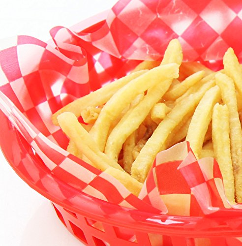 New Star Foodservice 44263 Red Check Food Basket Liners, 12 By 12-Inch, Set Of 36
