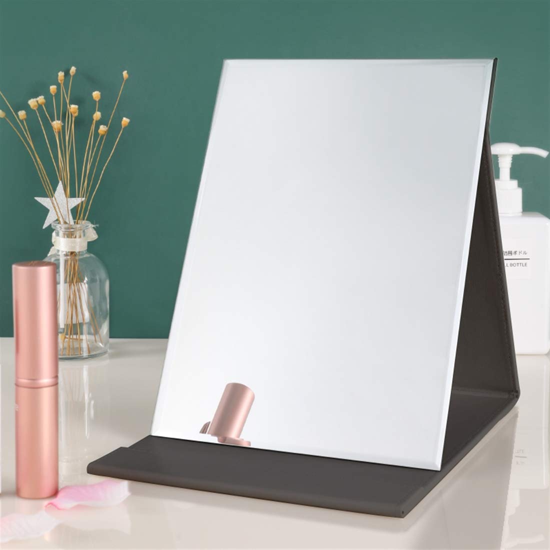 Zcooooool Mirror Large Portable Super HD Mirror Makeup Mirror Multi Stand Angle Hand Free/ Handheld / Tabletop Foldable Mirror 10X7 Inch