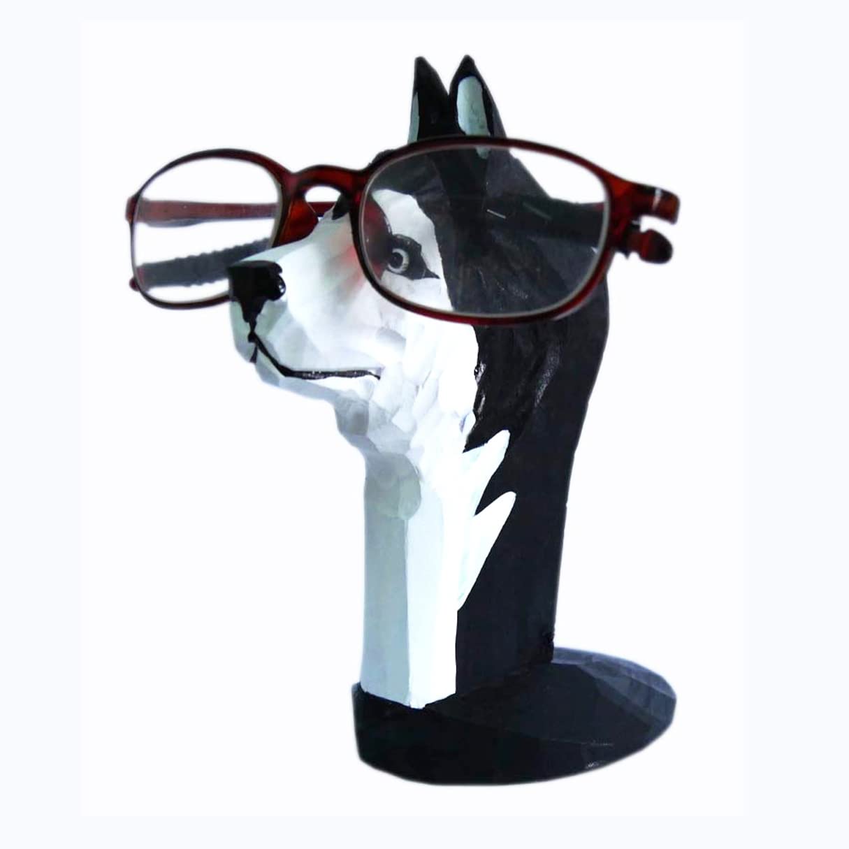 Red Dollar Handmade Wood Carved Animal Eyeglass Holder, Cute Sunglasses Display Stand, Nightstand Home Office Desk Decor, Christ