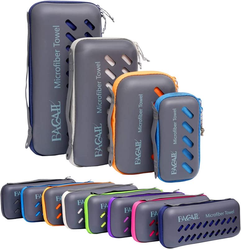 Bagail Microfiber Towel Perfect Sports & Travel & Beach Towel. Fast Drying - Super Absorbent - Ultra Compact. Suitable For Campi