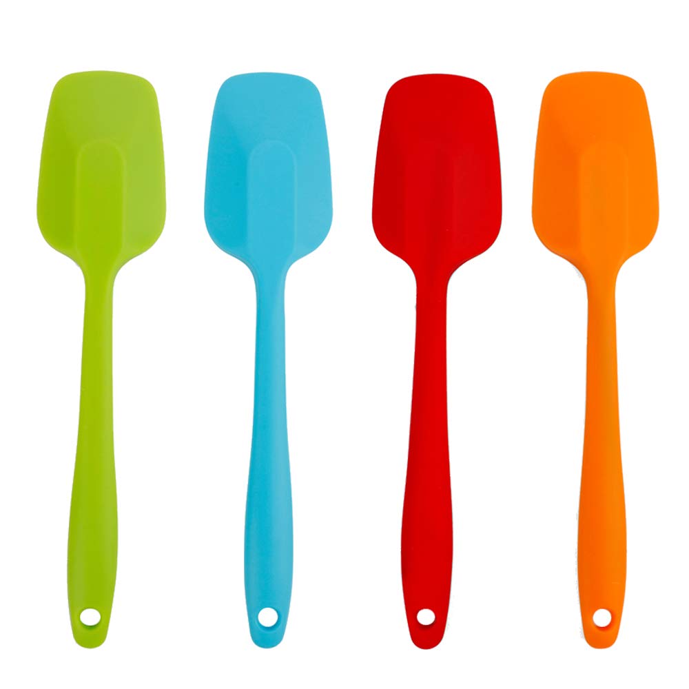 Delidge 4-Piece Silicone Spatula 11Inch Large Rubber Heat-Resistant Baking Spatulas Baking Mixing Tool Non-Stick Flexible Seamle