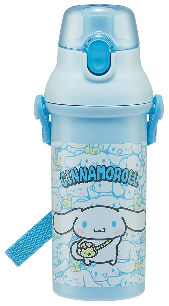 Skater Cinnamoroll Water Bottle with Adjustable Strap, Blue, 16.23oz  Adorable Friends Design  LeakProof, BPAFree