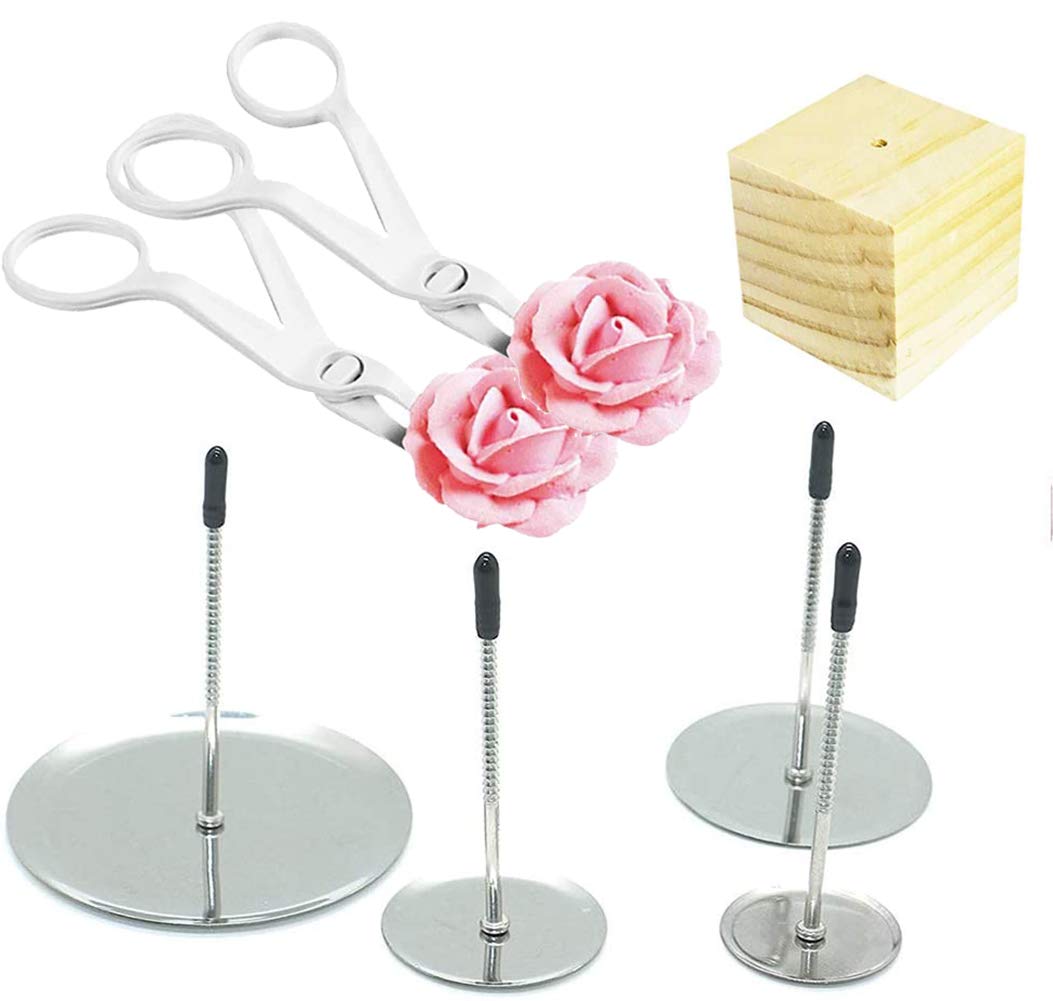 Cake Flower Nail Lifters Set - Stainless-Steel Baking Tools,6 Pcs,Icing Flowers Decoration