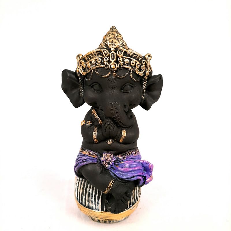 Apka Mart The Online Shop Ganesh Idol Statue | Baby Ganesha Murti - For Car, Home Decor, Pooja Room, Diwali Decoration & Gift - 