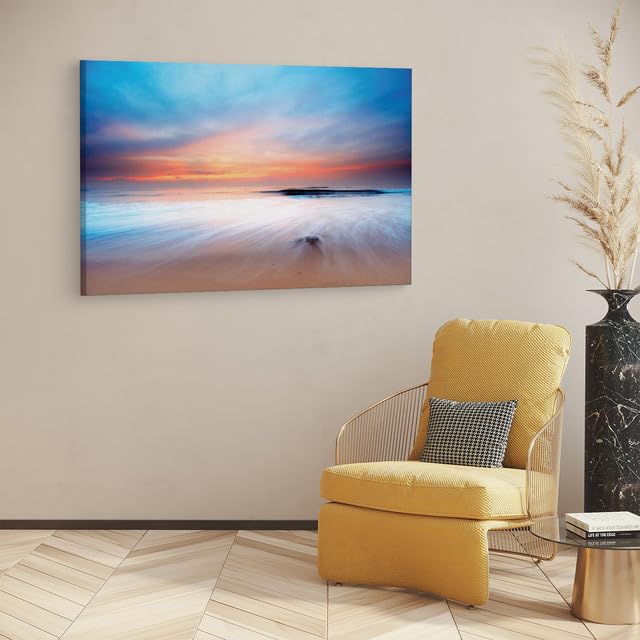 TRUECANVAS Mac Beach Sunrise, Wooden Framed Canvas Paintings for Home Decor | Bedroom, Living Room,Wall Decoration | Wall Art Pa