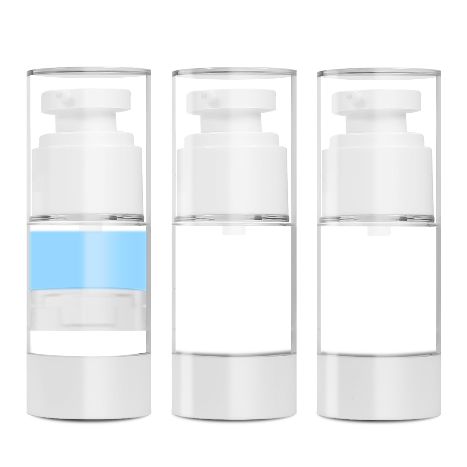 Givitasot 0.5 Oz/15Ml Airless Pump Bottles, 3 Pack Lotion Dispenser Travel Size Pump Bottles, Vacuum Cosmetic Travel Bottle For