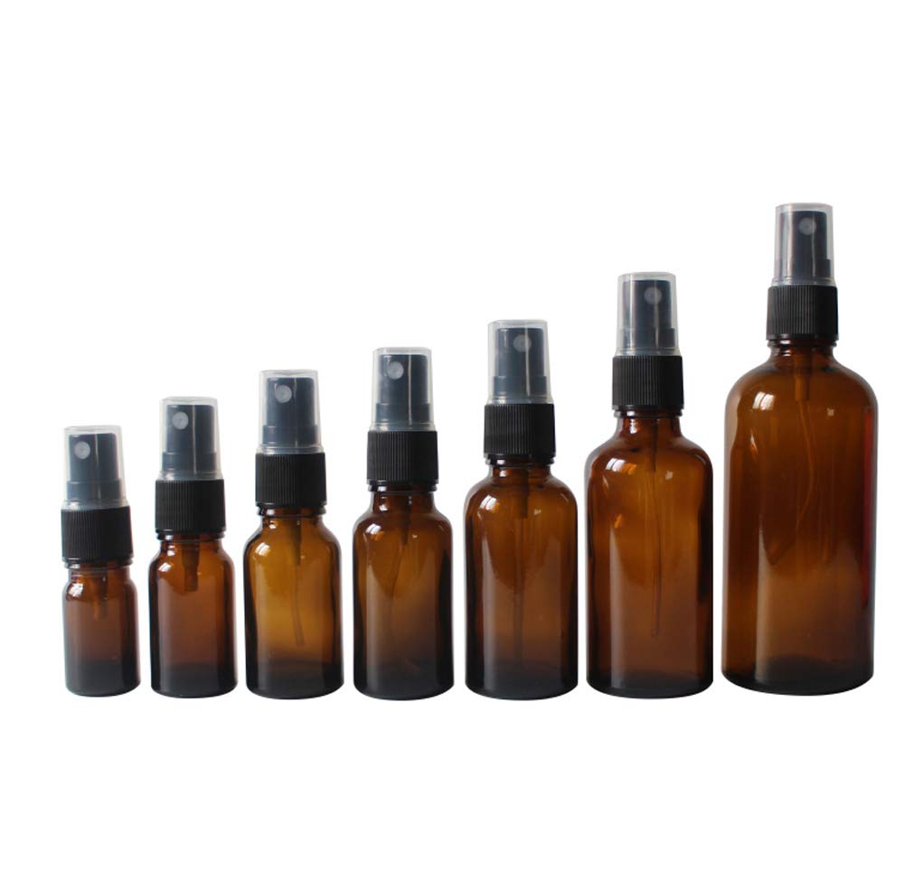Bamboopack 6Pcs 15Ml/0.5Oz Empty Amber Glass Spray Bottles Refillable Small Fine Mist Spray Bottles Mini Travel Size Container S