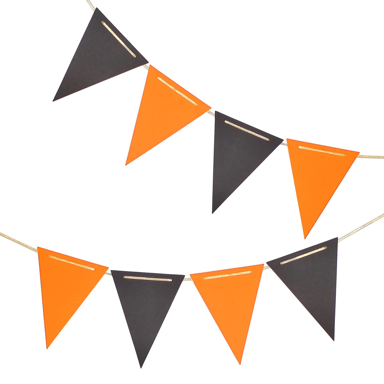 Orange and Black Pennant Banner,Black and Orange Vintage Double Sided Triangle Flag,for Party Decoration,Pack of 30pcs Triangle 