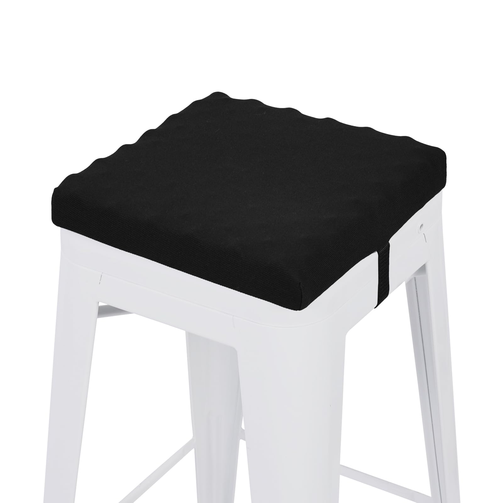 Baibu 12 Inches Non Slip Stool Cushion Square, Soft Bar Stool Cushion With Ties Square Seat Cushion For Stackable Kitchen Stools