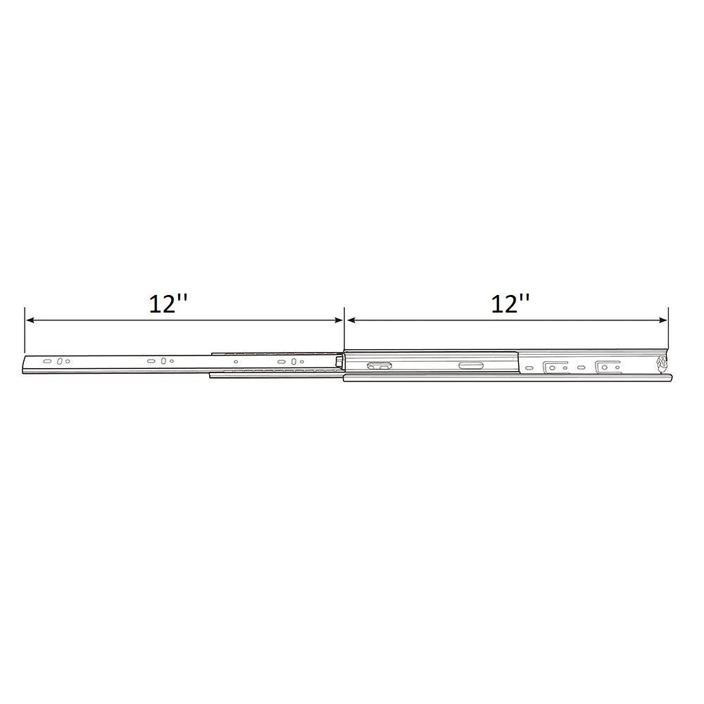 Zengest Full Extension Less Noise Ball Bearing Drawer Slides, 12 Inches, 4-Pair