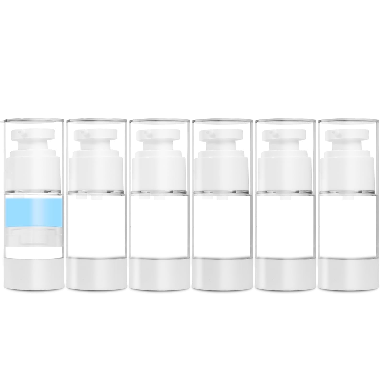 Givitasot 0.5 Oz/15Ml Airless Pump Bottles, 6 Pack Lotion Dispenser Travel Size Pump Bottles, Vacuum Cosmetic Travel Bottle For