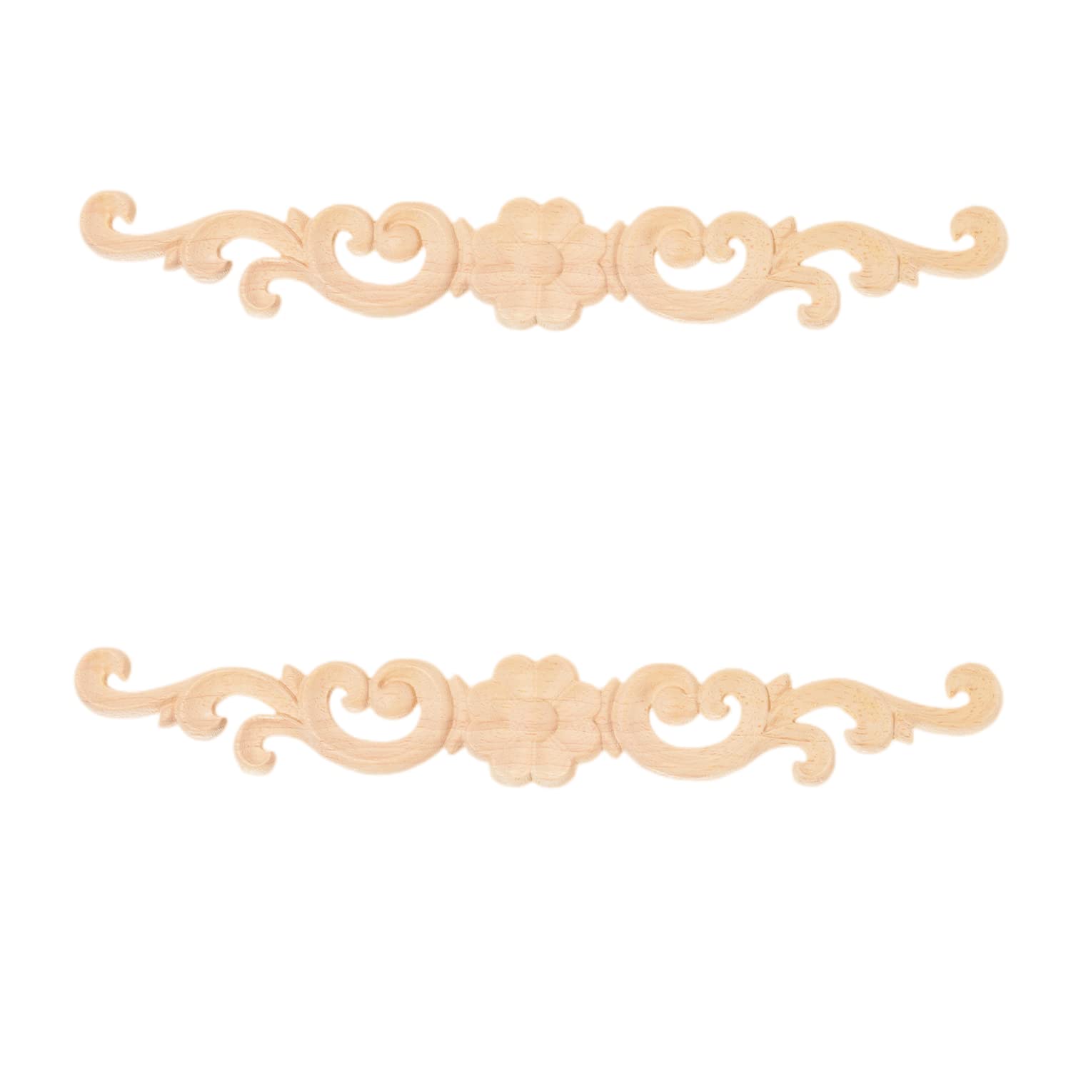 Muxsam Wood Carved Onlays Appliques, Long Carvings Overlays Decor, Rosette Inlay Decals Ornaments For Drawers Door Cabinet Mirro