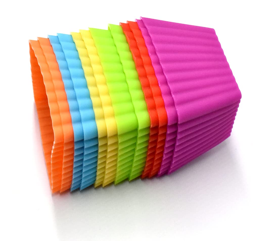 12Pcs Silicone Mini Reusable Muffin Baking Cup Small Cupcake Holders Random Color Silicone Cupcake Liners Pastry Dessert Cups No