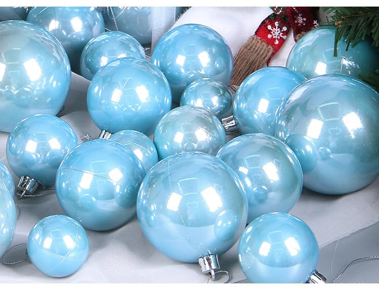 YYCRAFT Shiny Pearly Christmas Ball Ornaments 8CM Faux Glass Ball for Christmas Decoration Box Set (9 Pack,Shiny Orange)