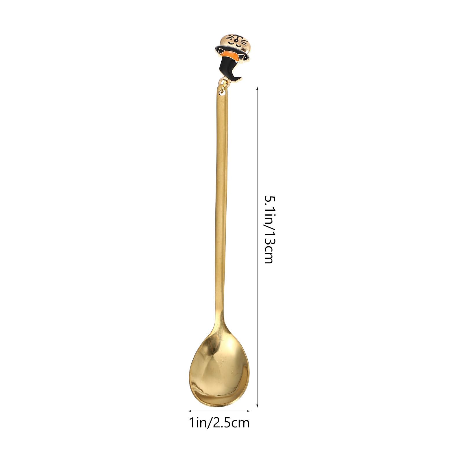 Hemoton 4Pcs Stainless Steel Coffee Spoon With Halloween Charm Tea Spoon Dessert Tableware Stirring For Sugar Mixing Ice Cream D