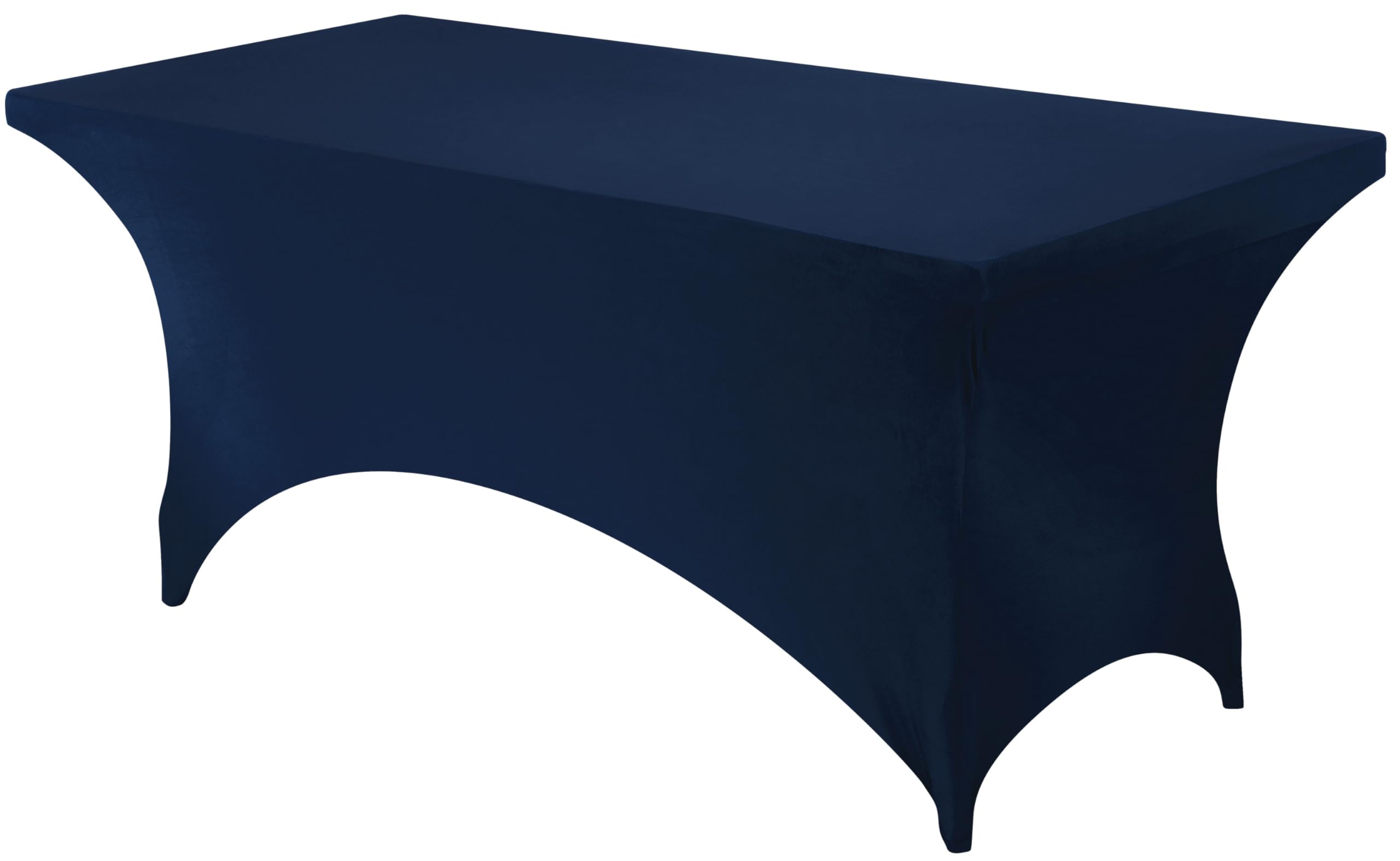 Utopia Kitchen 6Ft Spandex Table Cloth Rectangle [1 Pack, Navy Blue] 200Gsm Premium Stretch, Lycra, Washable And Wrinkle Resista