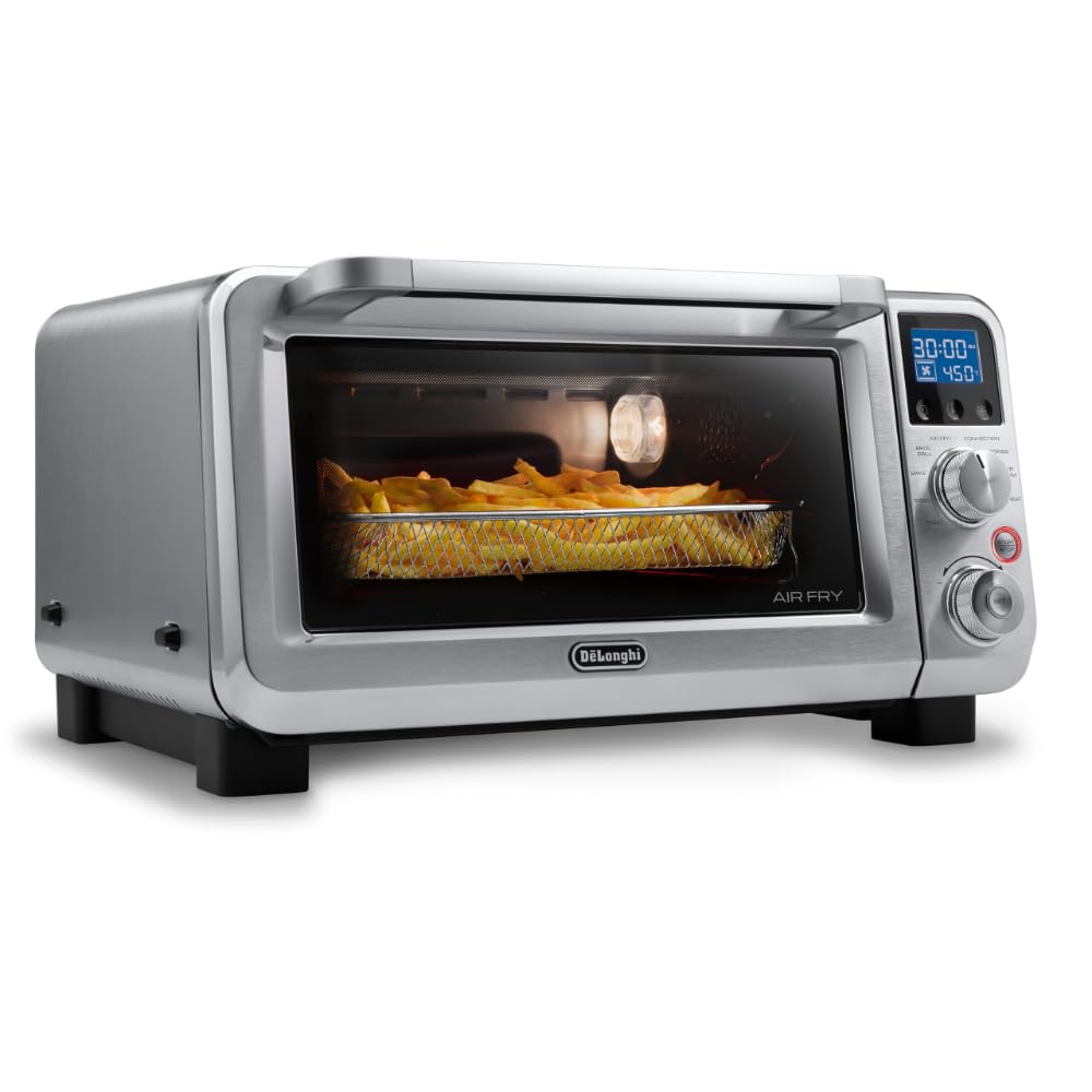 De'Longhi Air Fry Oven, Premium 9-In-1 Digital Air Fry Convection Toaster Oven, Grills, Broils, Bakes, Roasts, Keep Warm, Reheat
