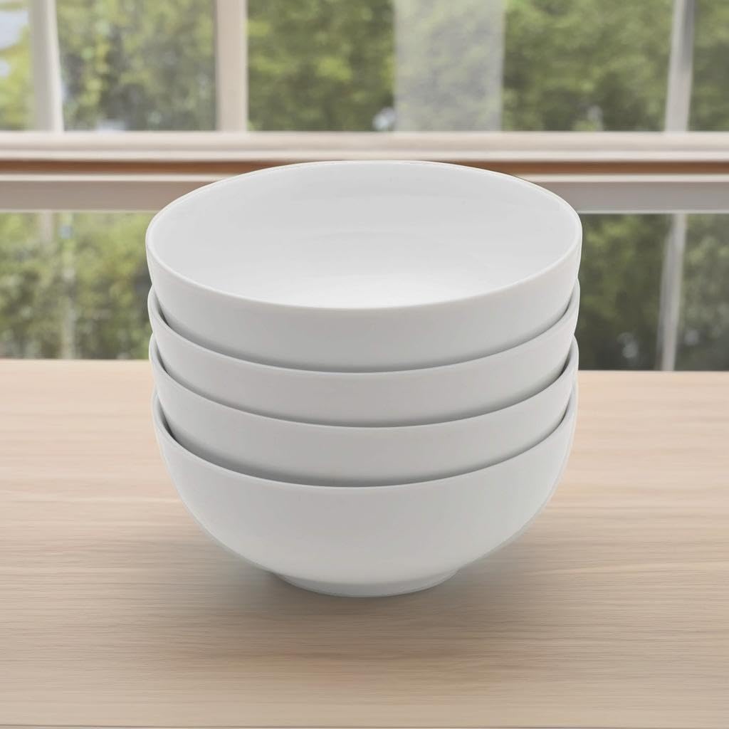 Everyday White Soup Cereal Bowls Set of 4, 26 oz. Porcelain, White - Model 5278211