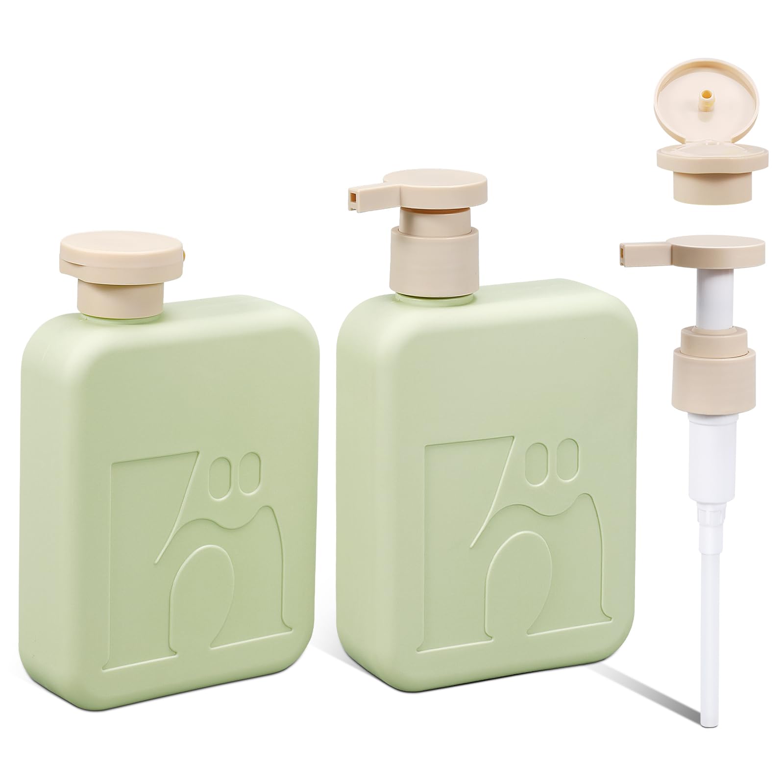 Umetass Travel Pump Bottles, Refillable Plastic Empty Squeeze Bottle with Flip Caps, Leak-Proof Dispenser Lotion Container for S