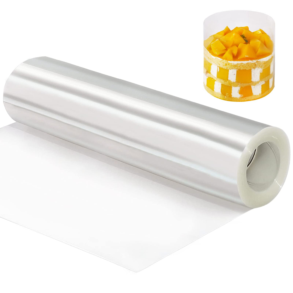 Yql Cake Collar 10 Inch,Acetate Cake Collar Roll Diy Acetate Sheet Baking Transparent Mousse Cake Sheets Surrounding Edge Clear