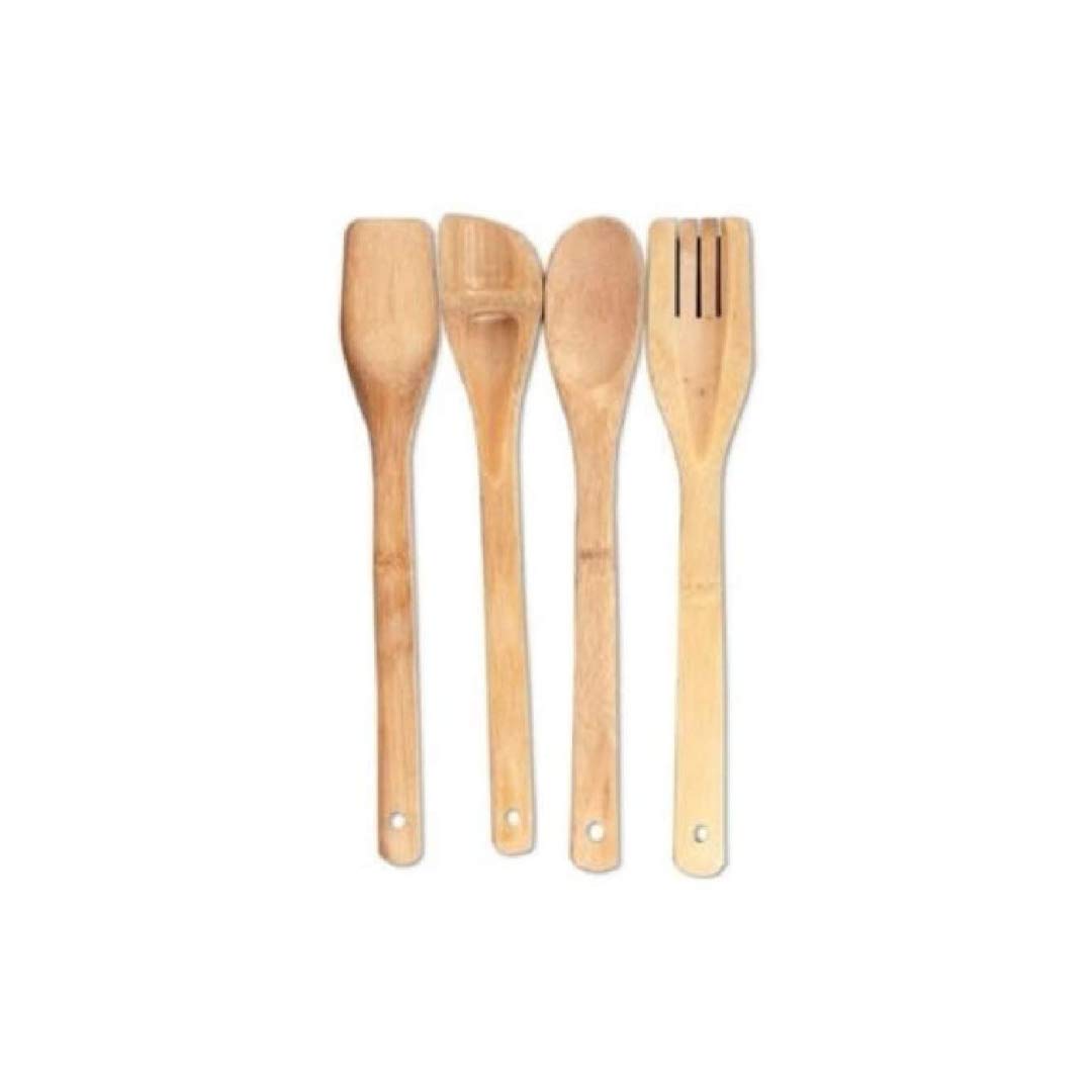 4 Piece Bamboo Kitchen Utensils Set