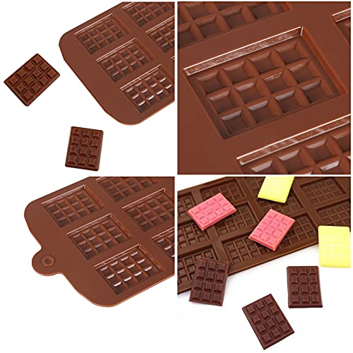 Waffle Chocolate Moulds Silicone Candy Molds, 3Pcs12-Cavity Small Break Apart Chocolate Molds Non-Stick Reusable Diy Baking Mold