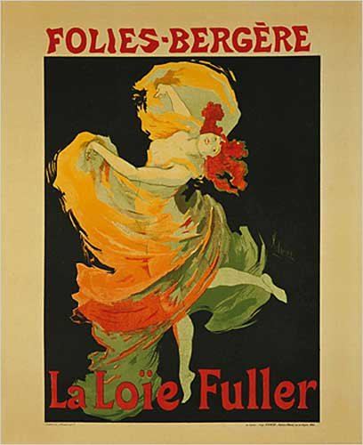 Eurographics La Loie Fuller Dance At Folies-Bergere By Jules Cheret. Vintage Advertising Reproduction Poster (16 X 20)