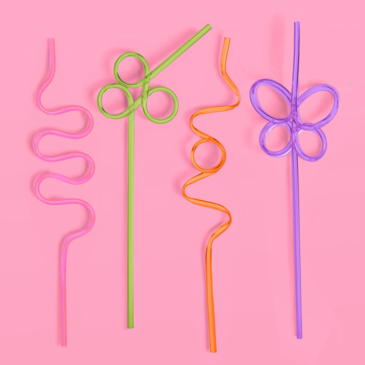 Xo, Fetti Rainbow Reusable Straw Set - 20 Pc | Rainbow Birthday Party, Butterfly Bachelorette Supplies, Bridal Shower Decoration