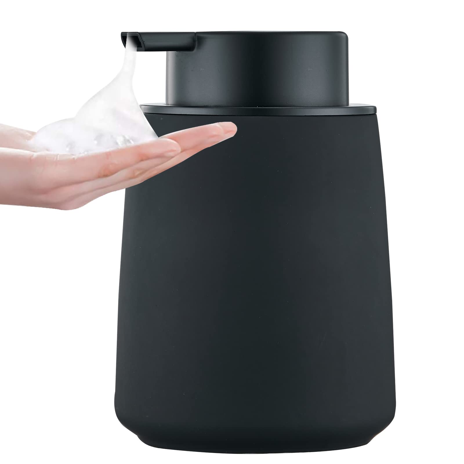 Black Foam Hand Soap Dispenser - 12Oz Ceramic Foaming Soap Dispenser For Bathroom With Easy-To-Press Pump, Refillable Liquid Lot