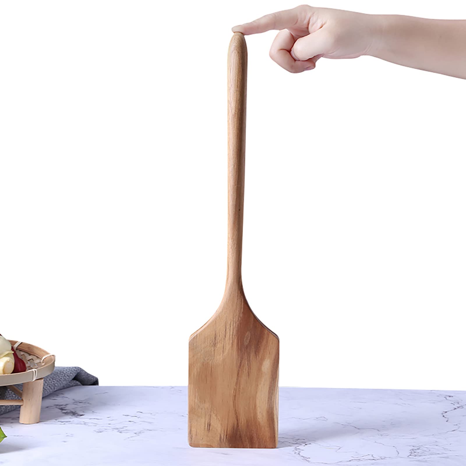 Big Wooden Spatula For Cooking, Giant Wood Shovel Scraper Utensil For Large Cast Iron, 17-Inch Kitchen Spatula Flat Multipurpose