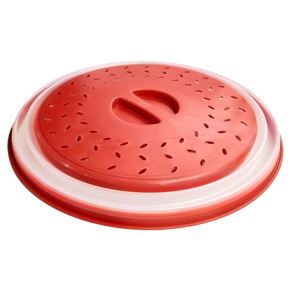 Ouzifish Microwave Plate Cover 10.5 Inch Collapsible Food Plate Lid Cover - Bpa Free, Easy Grip, Microwave Plate Guard Lid With