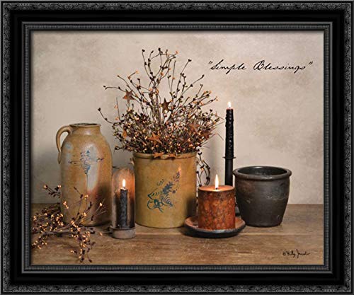 Jacobs, Billy 36X28 Black Ornate Framed Canvas Art Print Titled: Simple Blessings